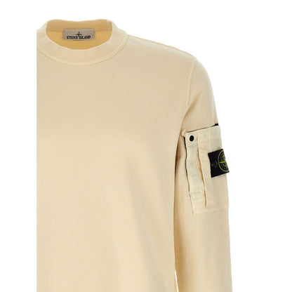 Stone Island Beige Cotton Sweatshirt