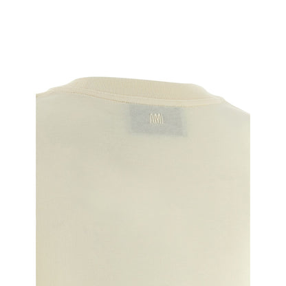 Ami Paris Beige Cotton T-Shirt