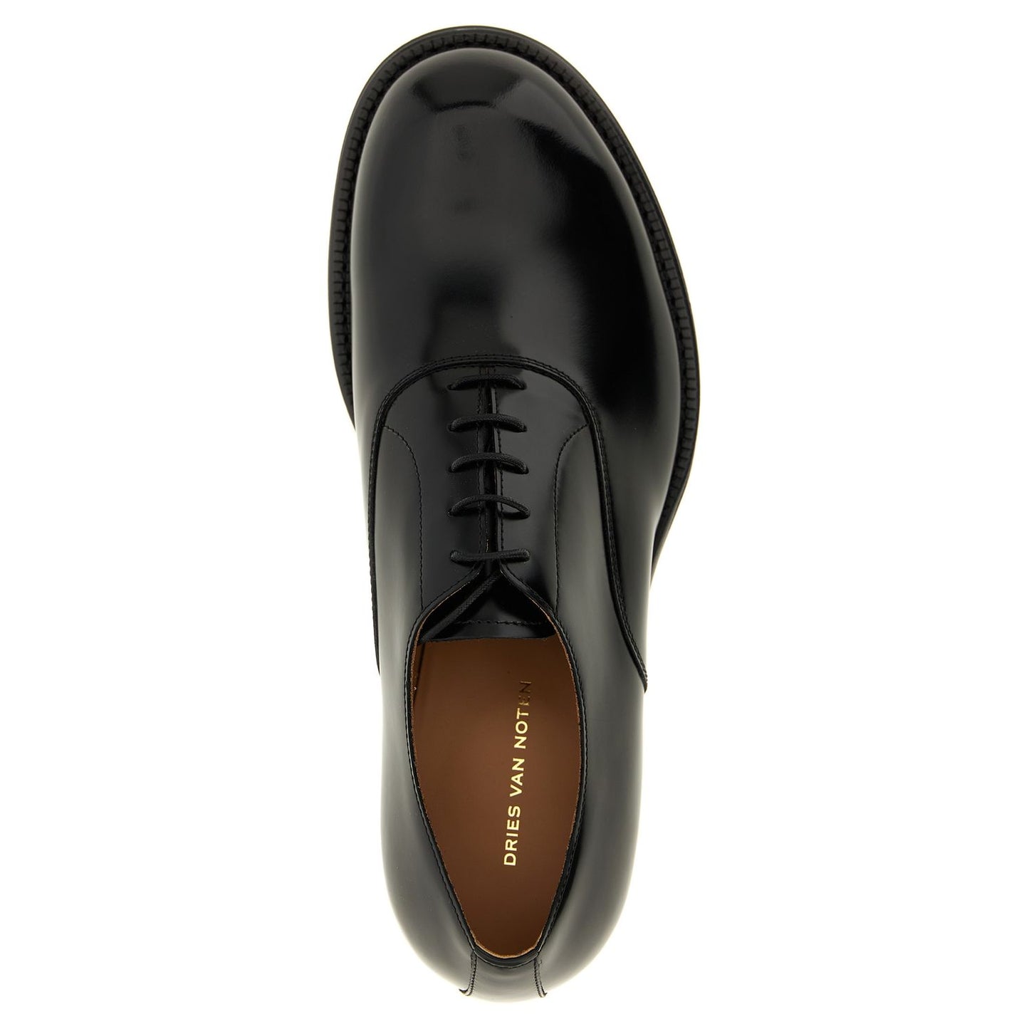 Dries Van Noten Black Calfskin Oxfords And Derbies