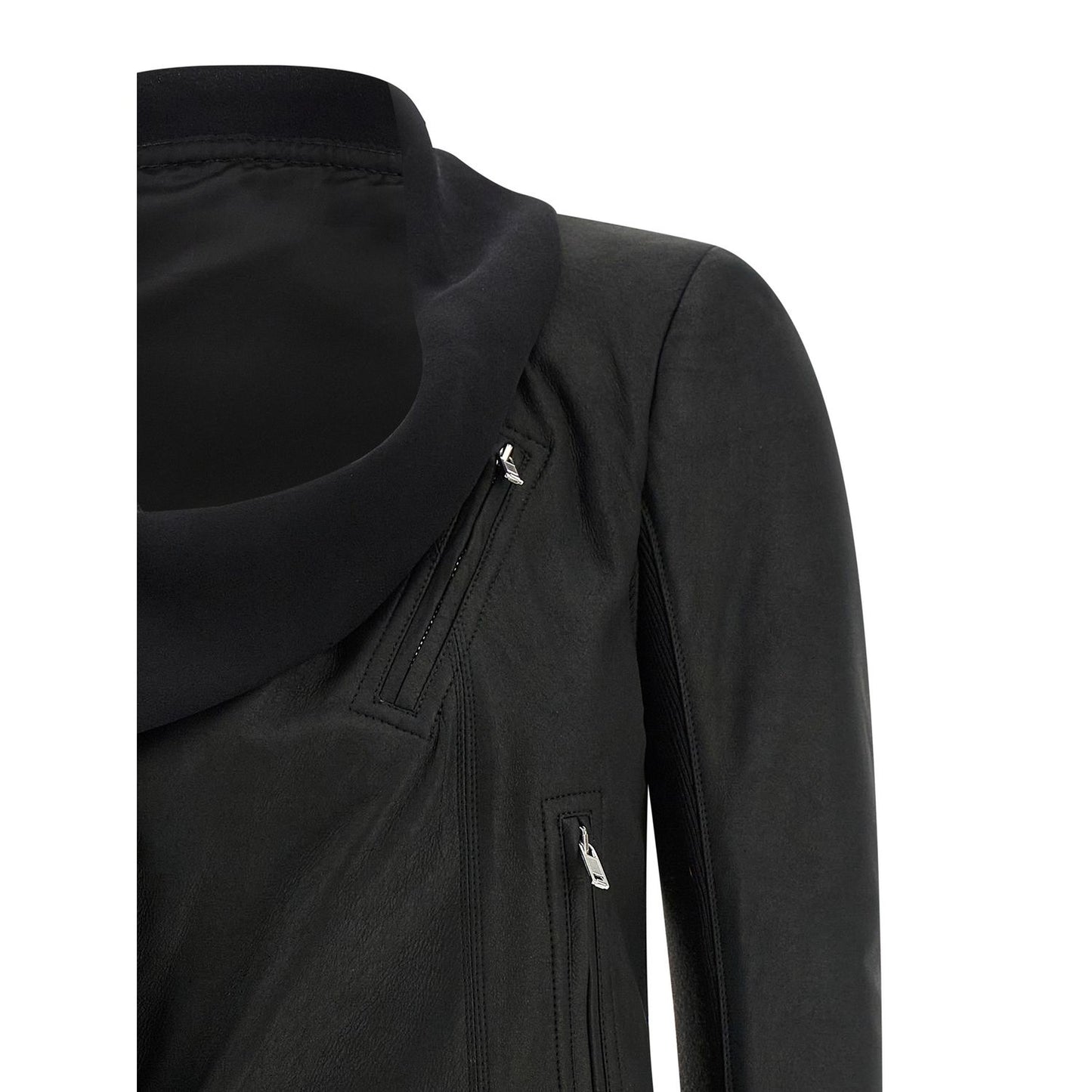 Rick Owens Black Lamb Leather Leather Jacket