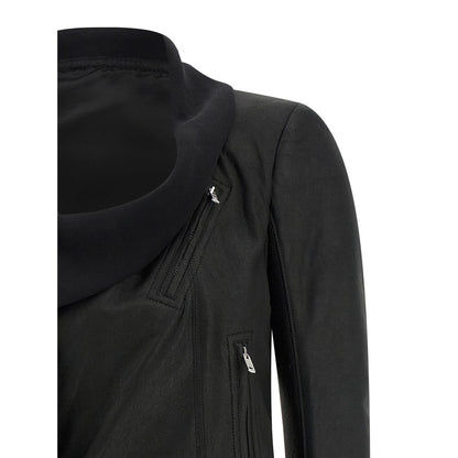 Rick Owens Black Lamb Leather Leather Jacket