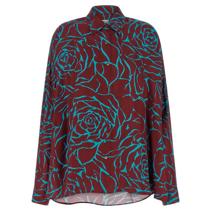 Dries Van Noten Bordeaux Viscose Blouse