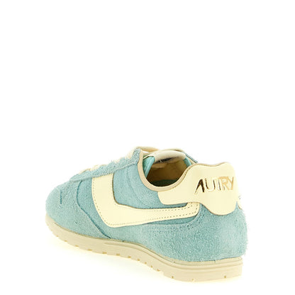 Autry Blue Cowhide Low Top Sneakers