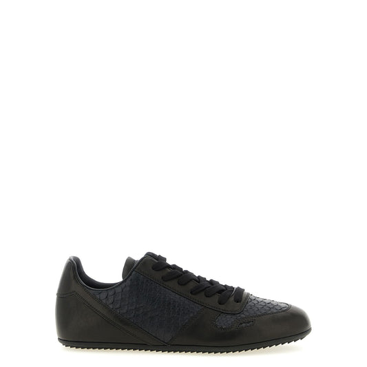 Rick Owens Black Lamb Leather Low Top Sneakers