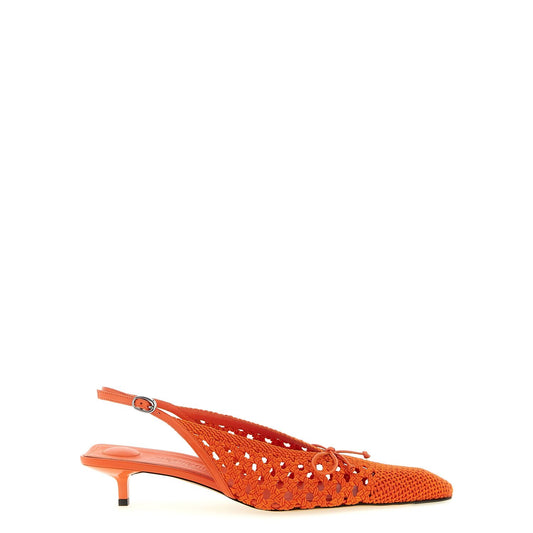 Jacquemus Orange Polyester Mid Heel Pumps