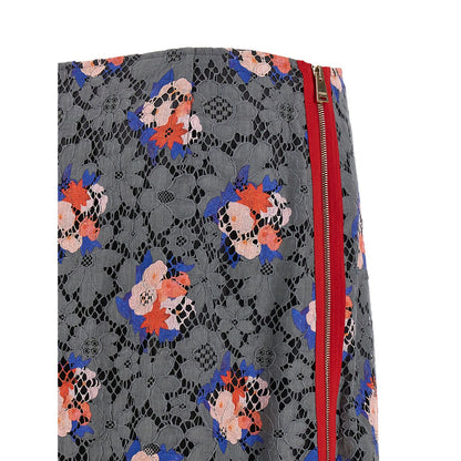 Fendi Gray Cotton Midi Skirt