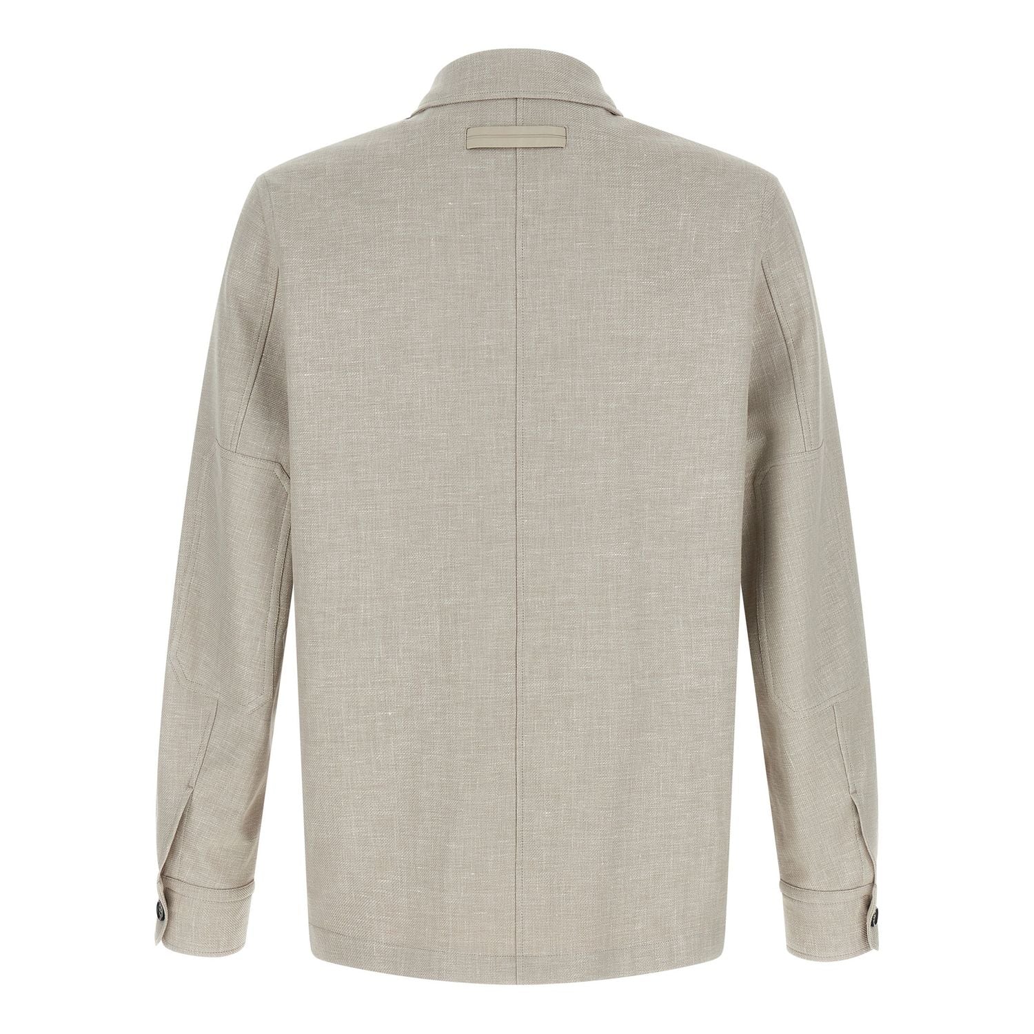 ZEGNA Gray Linen Blouse