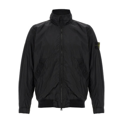 Stone Island Black Polyamide Full-Length Jacket