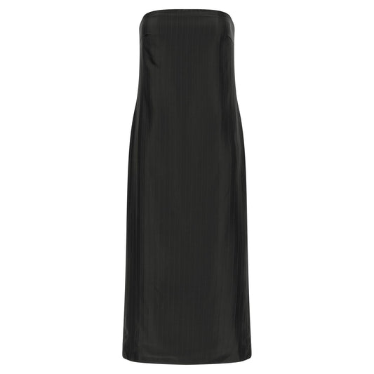 Loulou De Saison Black Viscose Midi Dress