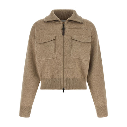 Brunello Cucinelli Beige Cashmere Cardigan