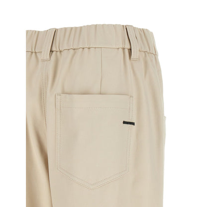 Brunello Cucinelli Beige Cotton Casual Pants
