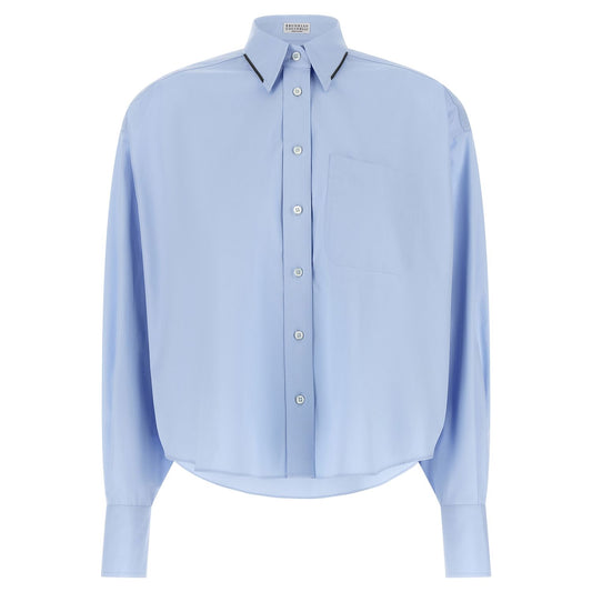 Brunello Cucinelli Blue Cotton Blouse