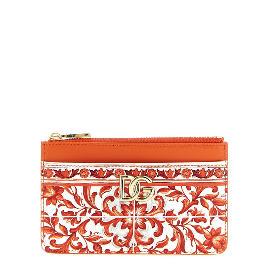 Dolce & Gabbana Orange Calfskin Cardholder