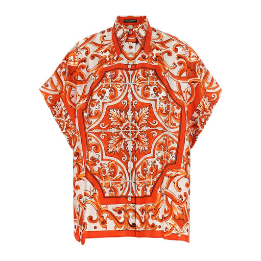 Dolce & Gabbana Orange Silk Blouse