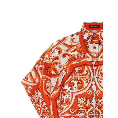 Dolce & Gabbana Orange Silk Blouse