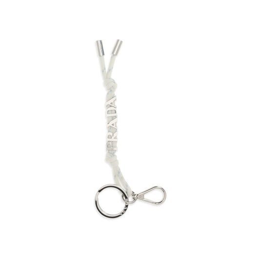 Prada White Recycled Polyamide Keychain
