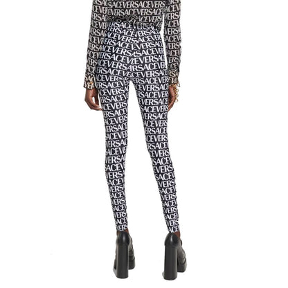 Versace Black Elastane Leggings