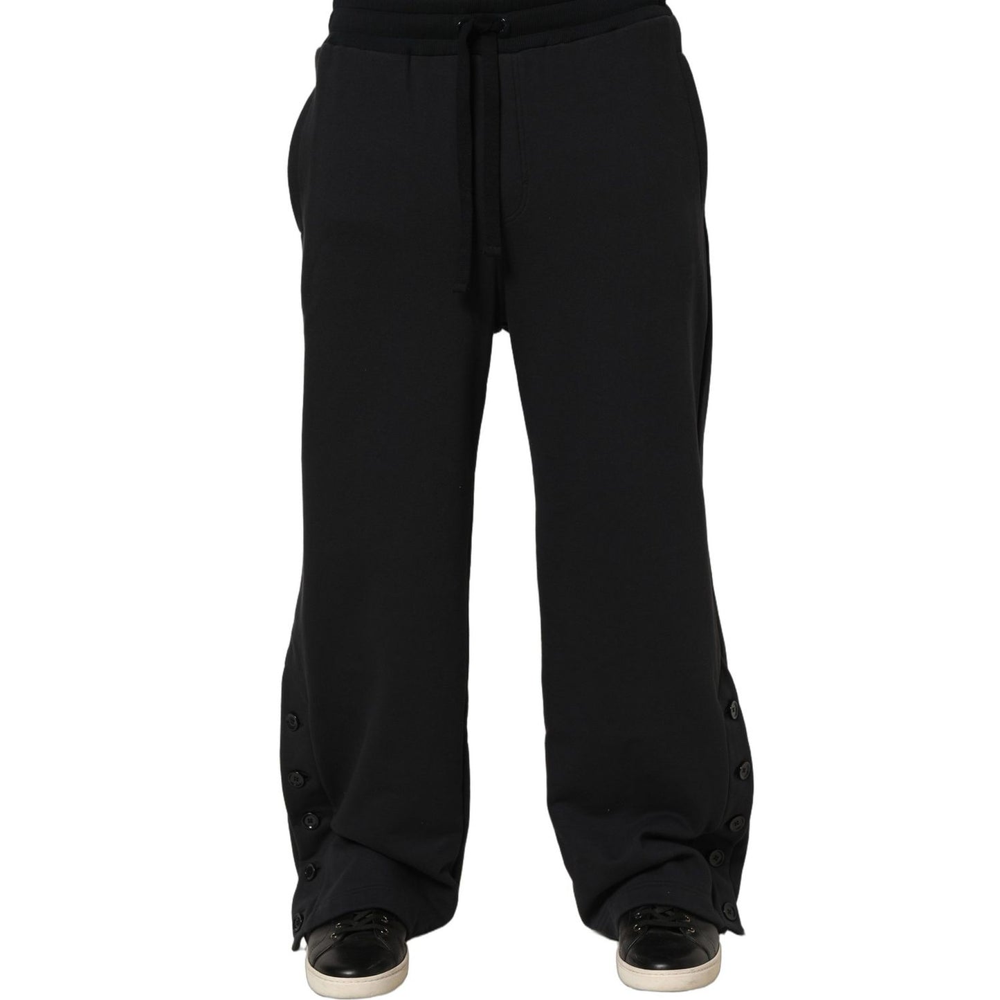 Dolce & Gabbana Black Drawstring Viscose Jogger Men Sweatpants Pants