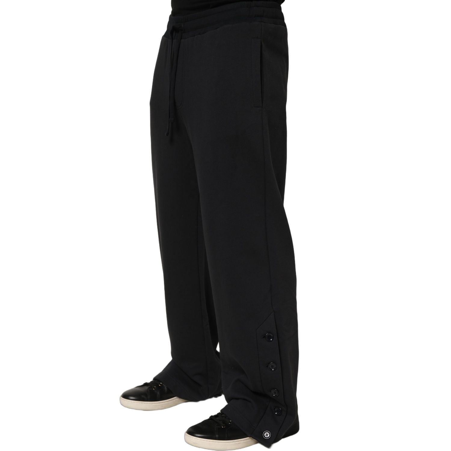 Dolce & Gabbana Black Drawstring Viscose Jogger Men Sweatpants Pants