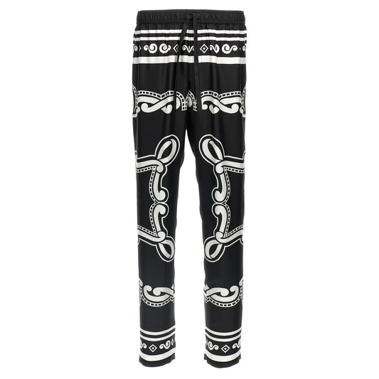 Dolce & Gabbana Bicolor Silk Casual Pants