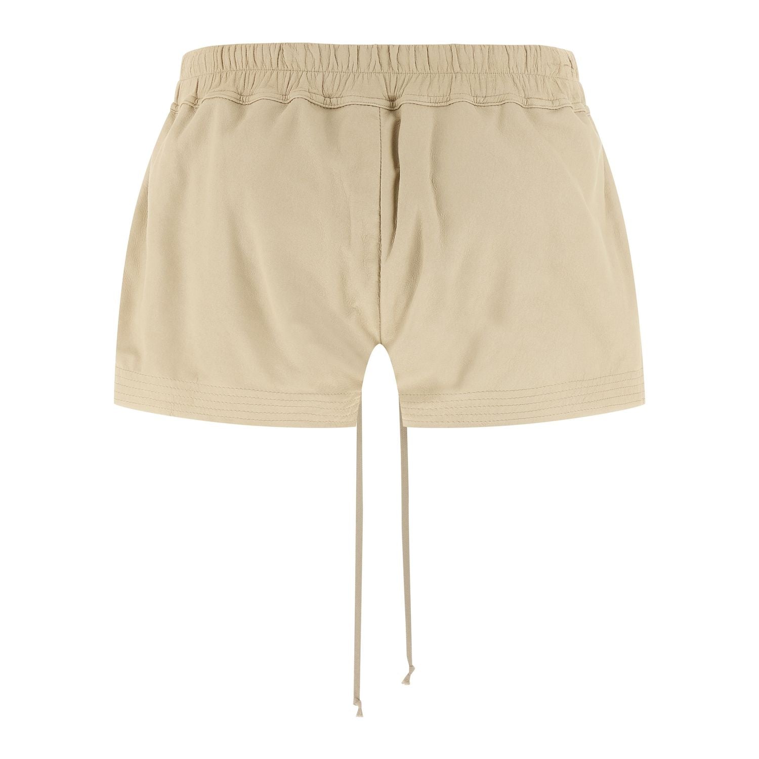 Rick Owens Beige Lamb Leather Bermuda Shorts
