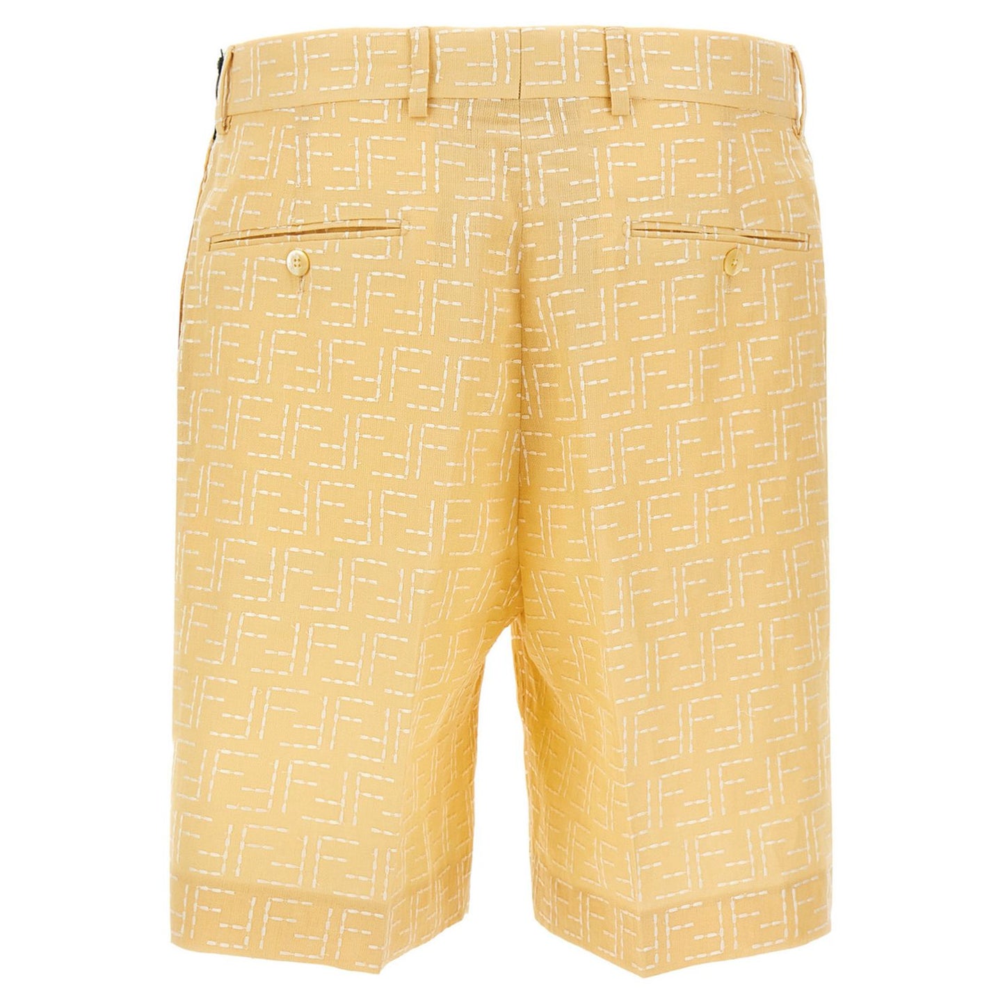 Fendi Bicolor Linen Bermuda Shorts