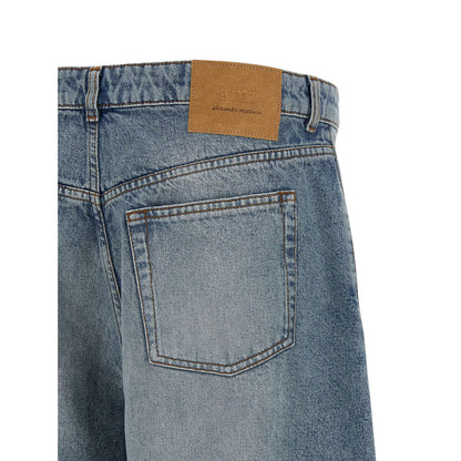 Ami Paris Blue Cotton Bermuda Shorts