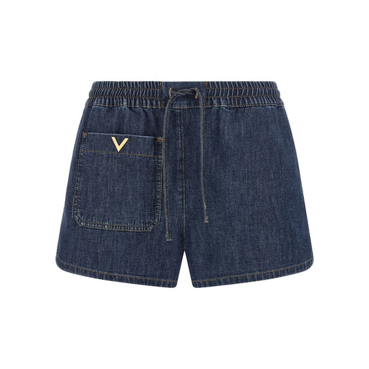 Valentino Garavani Blue Cotton Bermuda Shorts