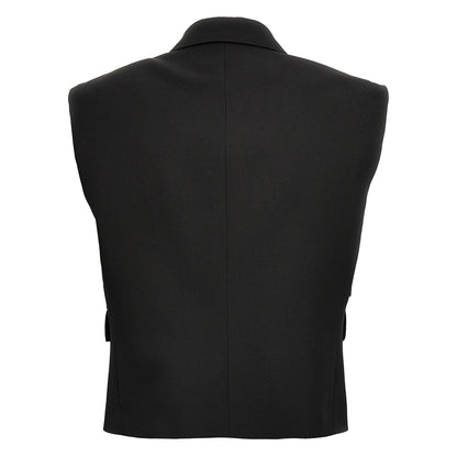 Dolce & Gabbana Black Silk Sleeveless Jacket