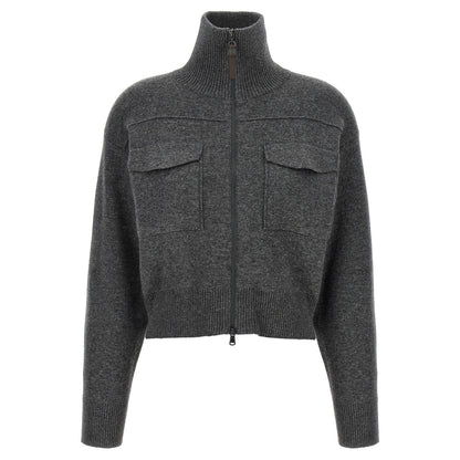 Brunello Cucinelli Gray Cashmere Cardigan