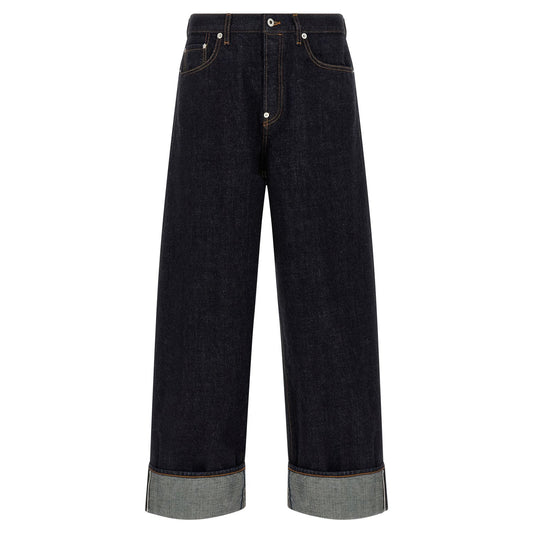 Kenzo Blue Cotton Straight-Leg Jeans