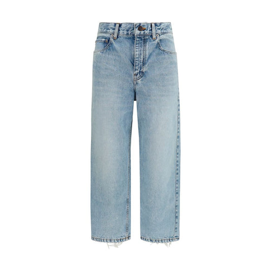 Balenciaga Blue Cotton Cropped Jeans