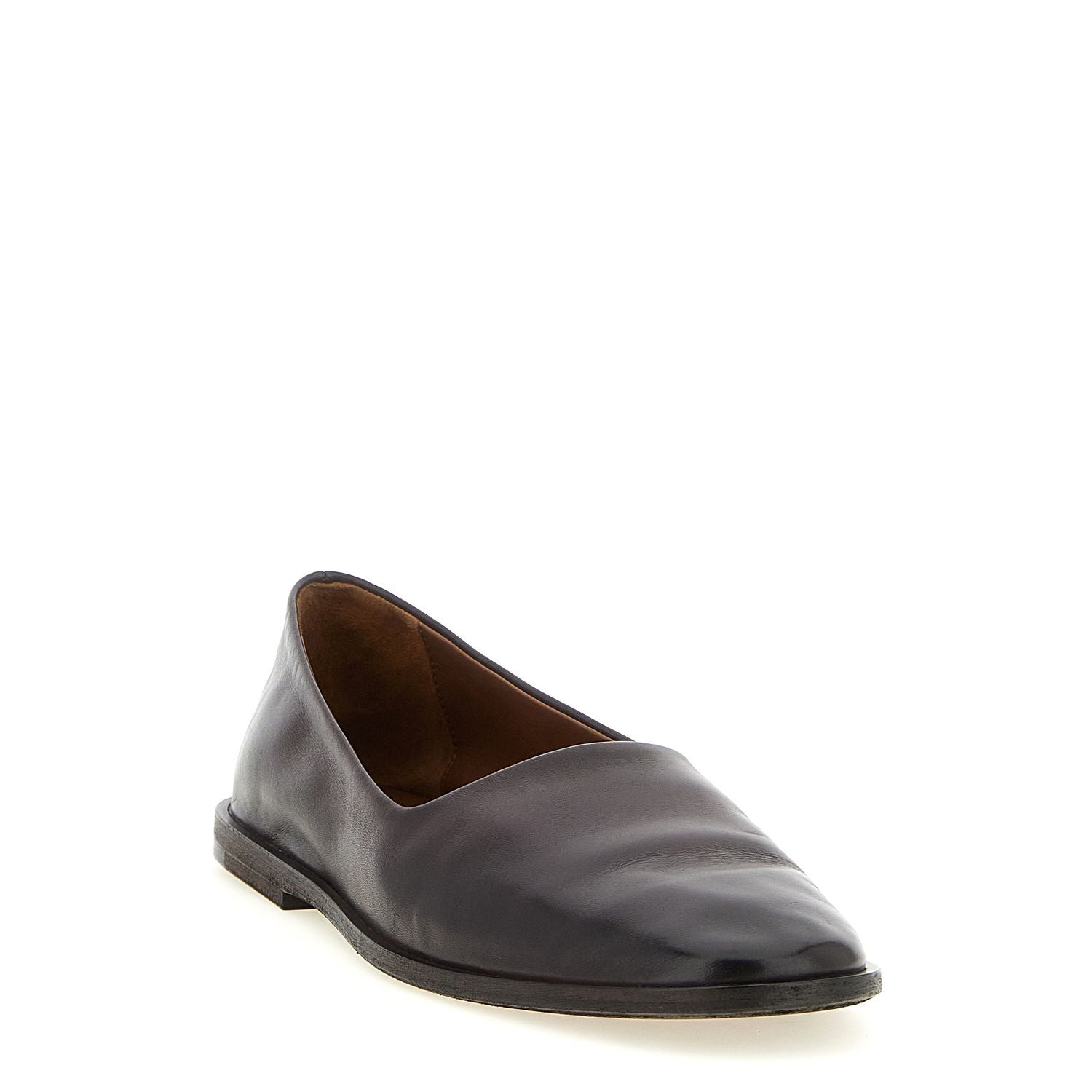 Marsell Brown Calfskin Ballet Flats