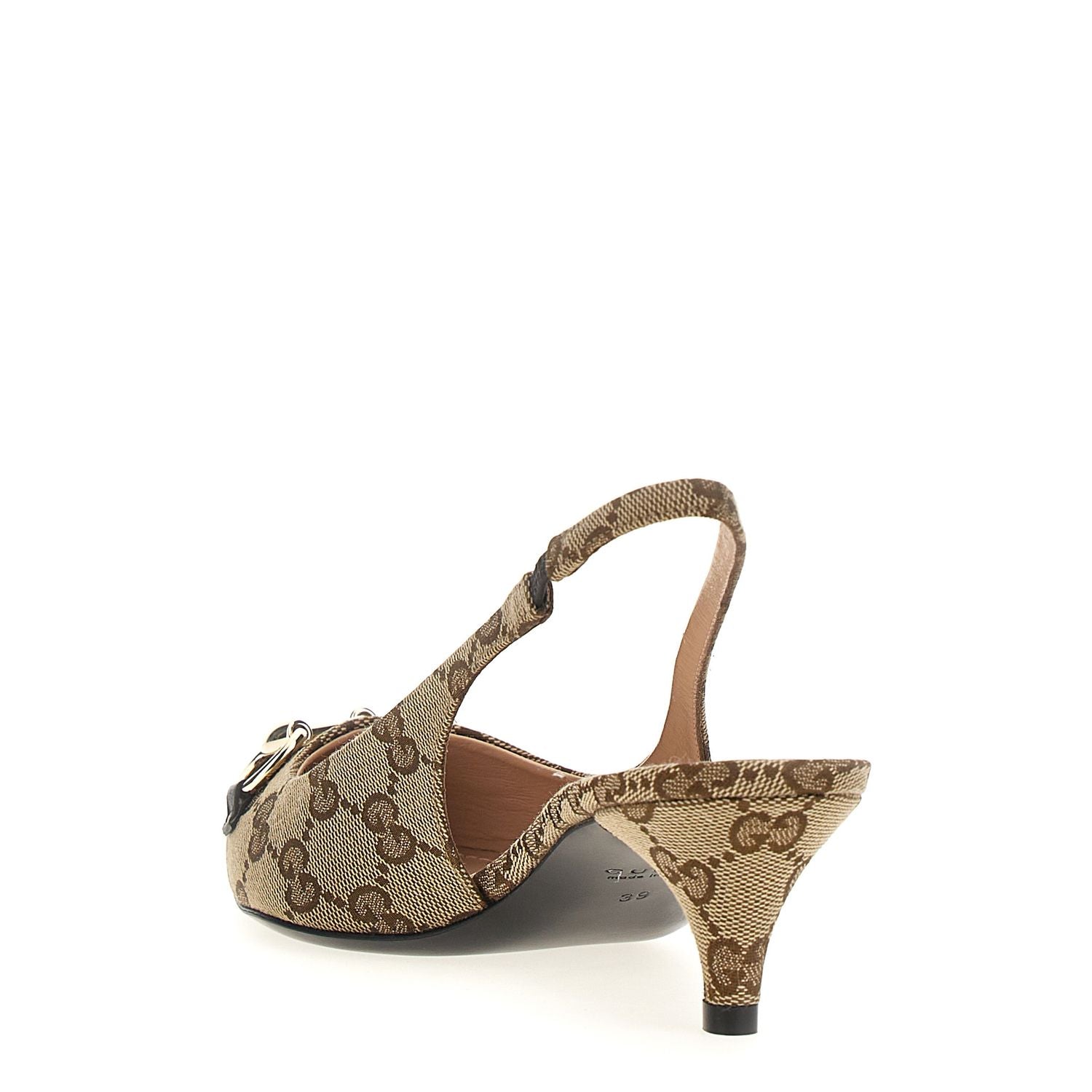Gucci Beige Polyester Mid Heel Pumps