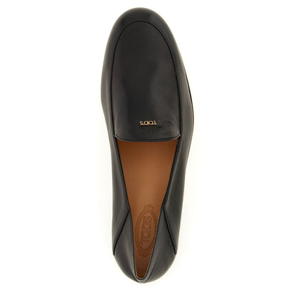 Tod's Black Lamb Leather Slip-On Loafers