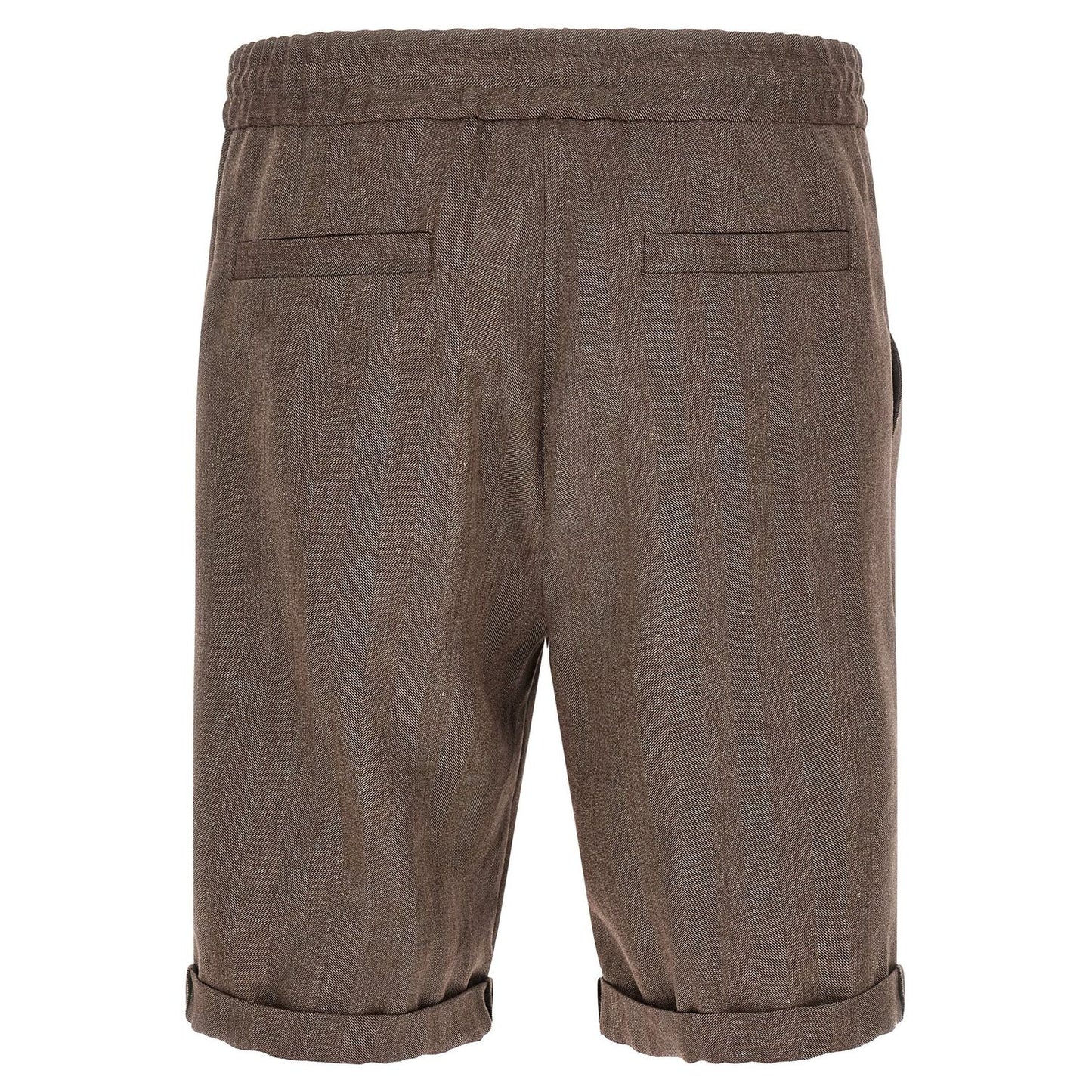 Brunello Cucinelli Brown Linen Bermuda Shorts