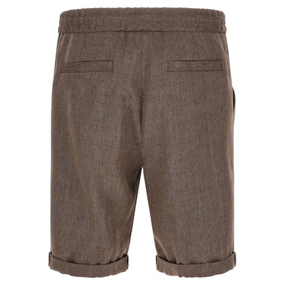 Brunello Cucinelli Brown Linen Bermuda Shorts