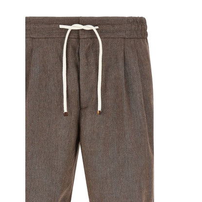 Brunello Cucinelli Brown Linen Bermuda Shorts