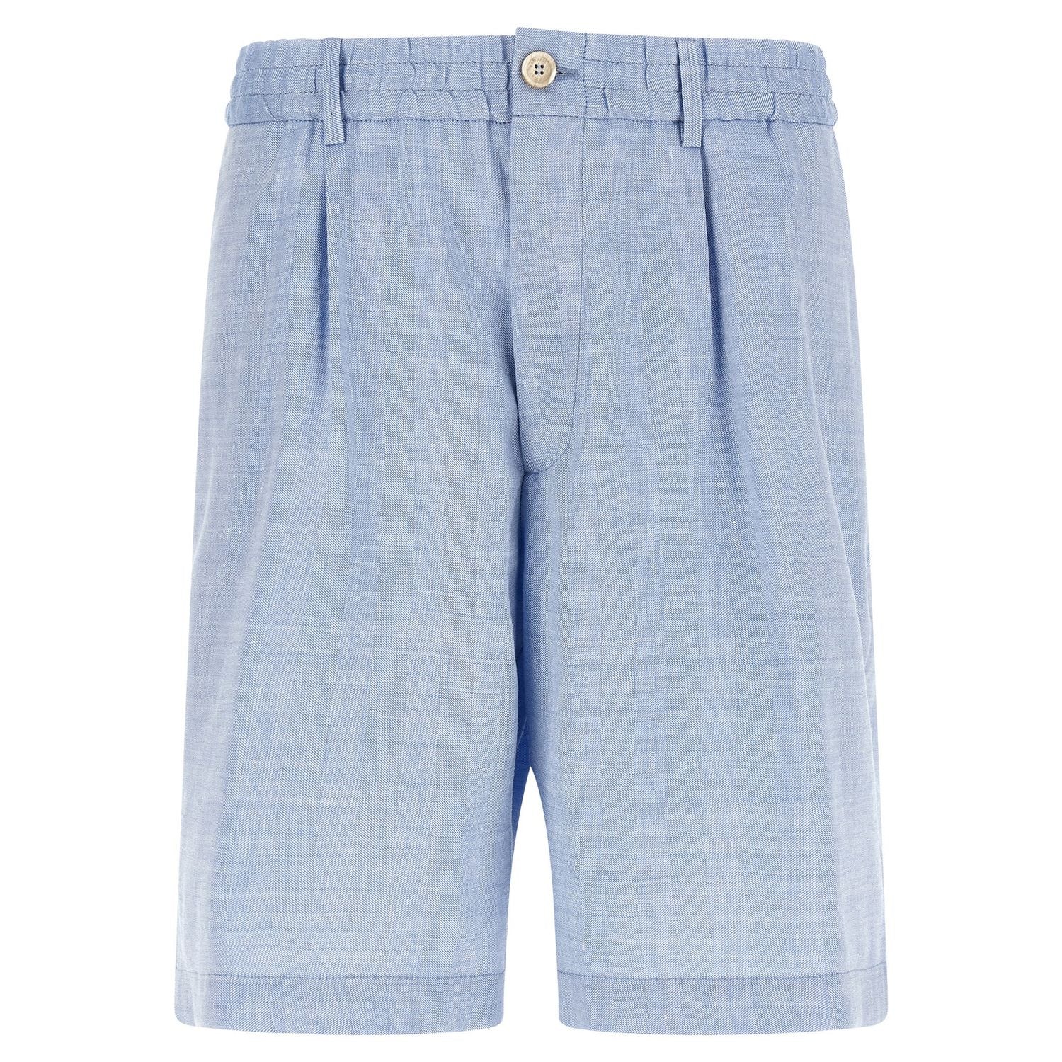 Brunello Cucinelli Blue Linen Bermuda Shorts