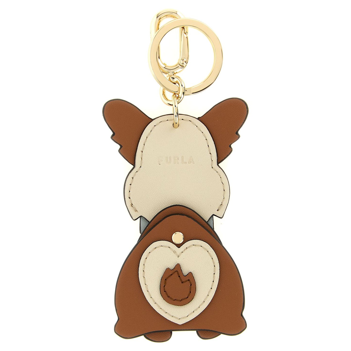 Furla Brown Leather Keychain