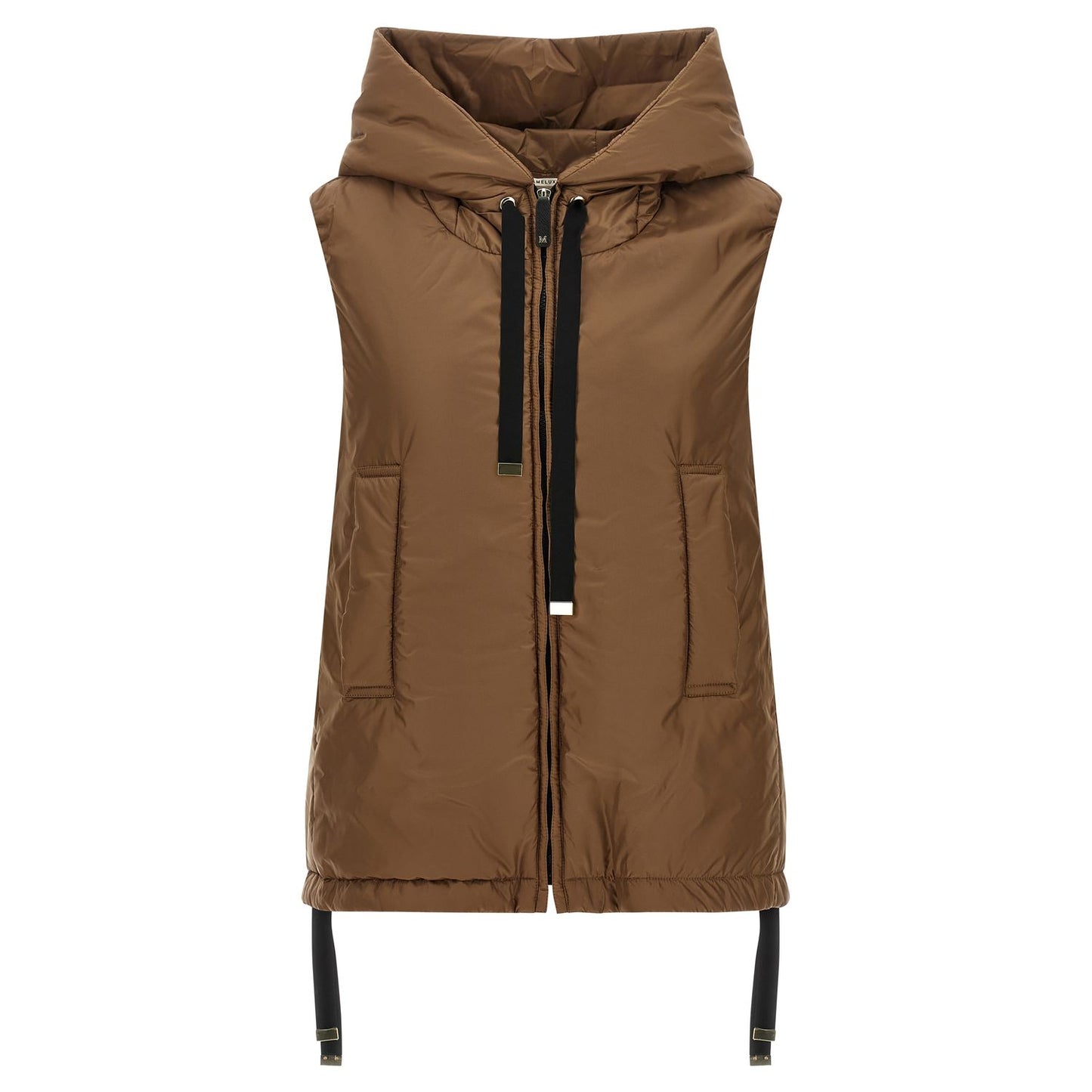 Max Mara Brown Polyester Sleeveless Jacket