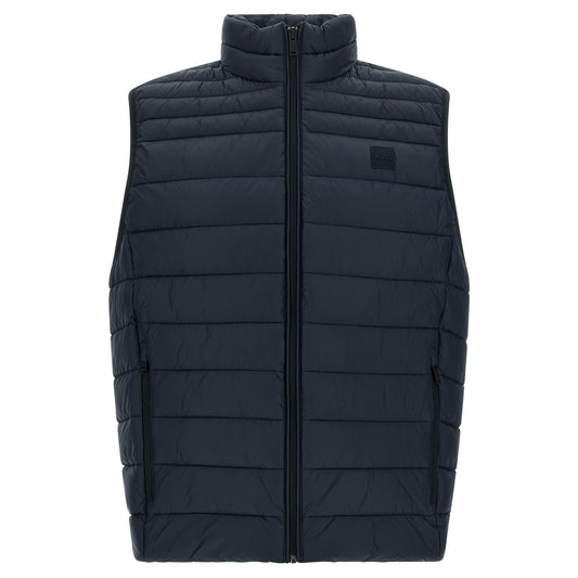 Hugo Boss Blue Recycled Polyamide Sleeveless Jacket