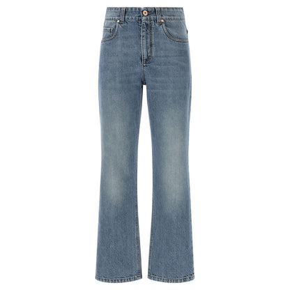 Brunello Cucinelli Blue Cotton Relaxed Fit Jeans