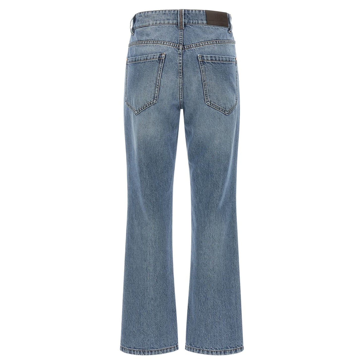 Brunello Cucinelli Blue Cotton Relaxed Fit Jeans