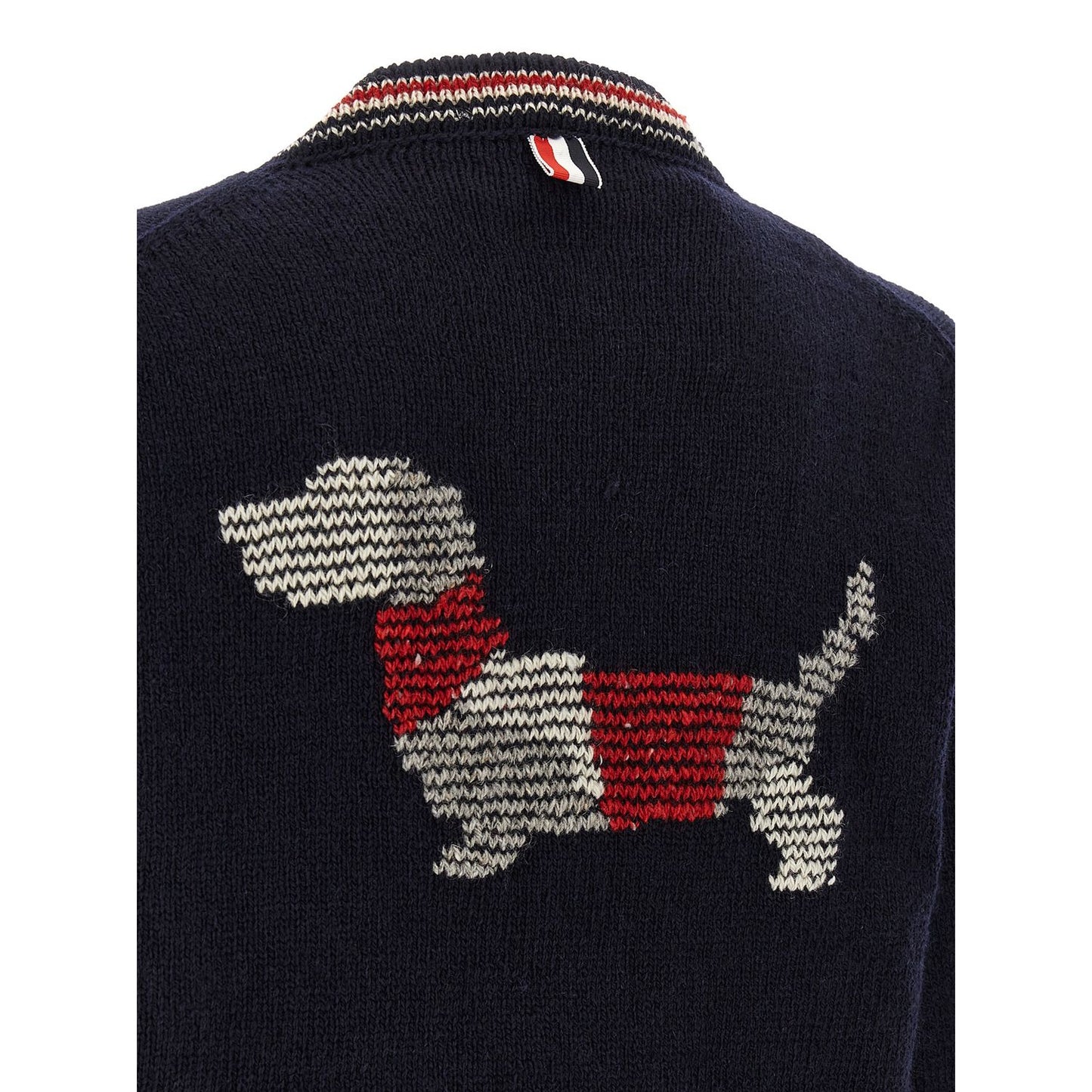 Thom Browne Blue Wool Cardigan