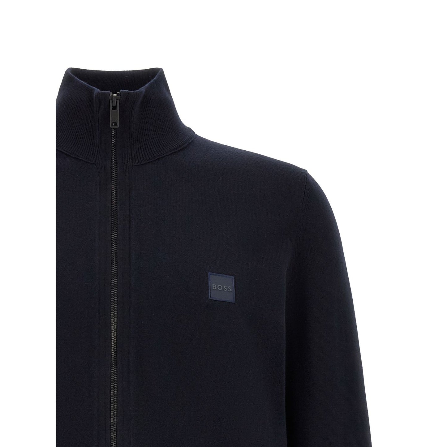 Hugo Boss Blue Cotton Cardigan