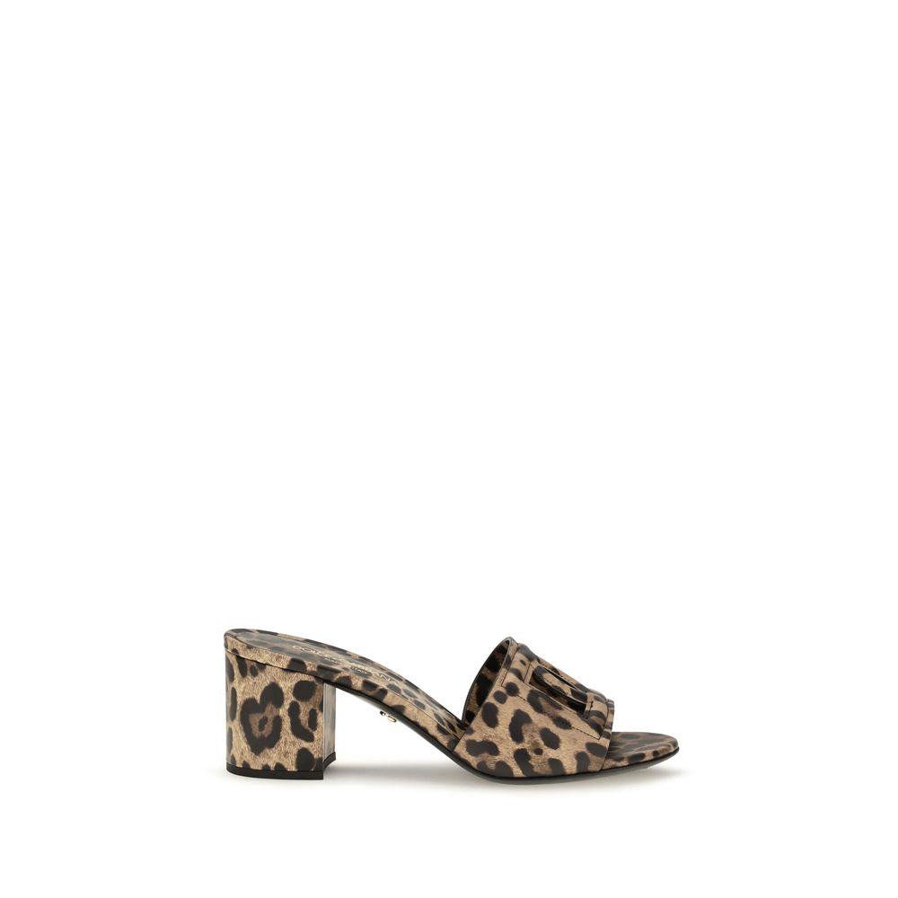 Dolce & Gabbana Beige Calf Leather Bos Taurus Mules