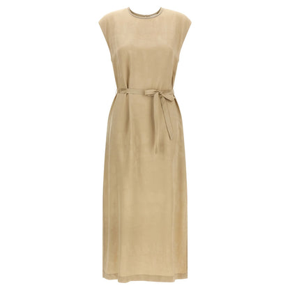 Peserico Beige Viscose Midi Dress