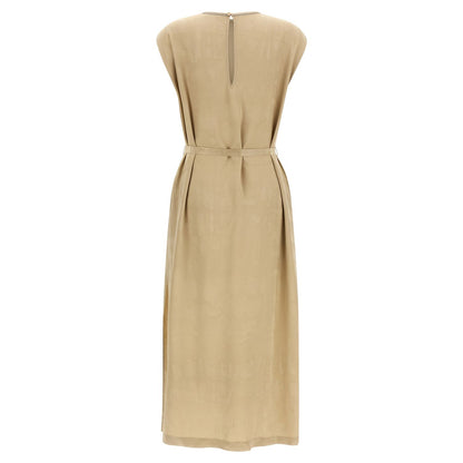 Peserico Beige Viscose Midi Dress