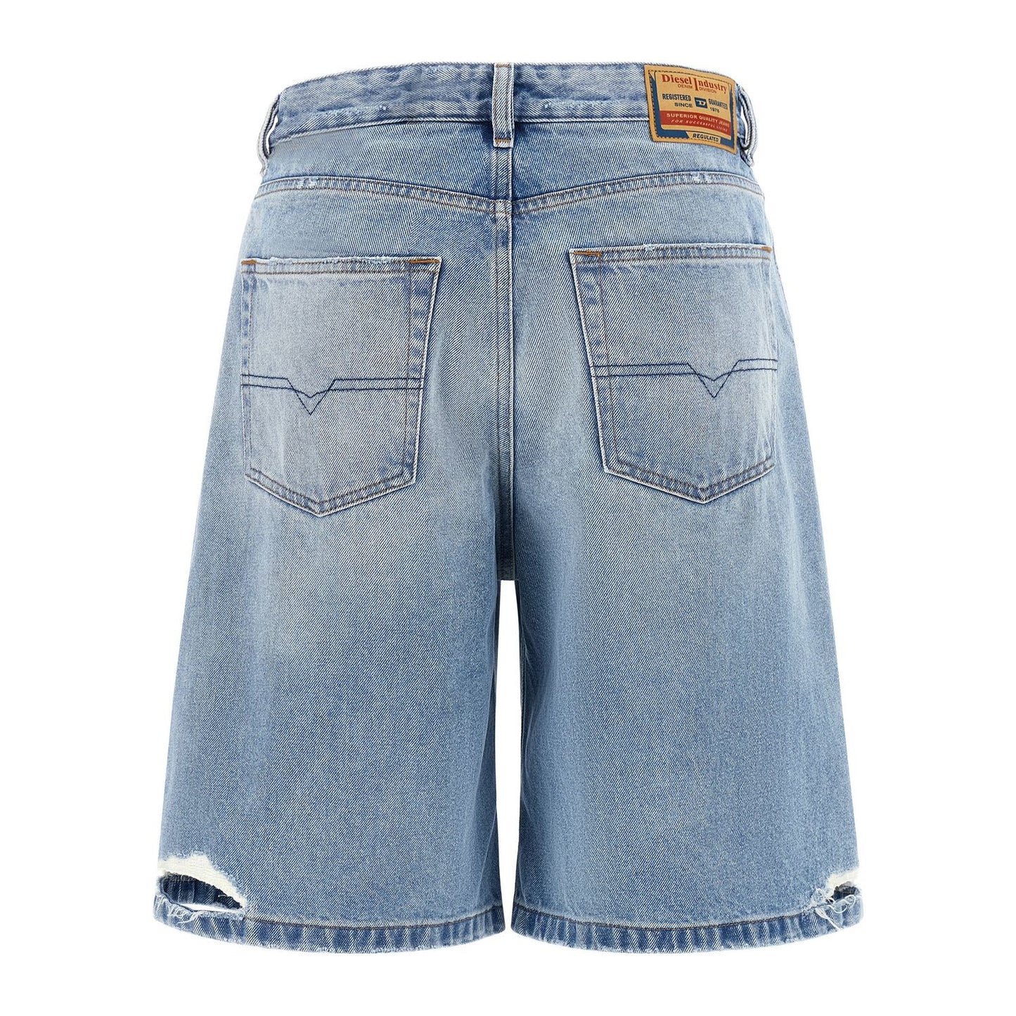 Diesel Blue Cotton Bermuda Shorts